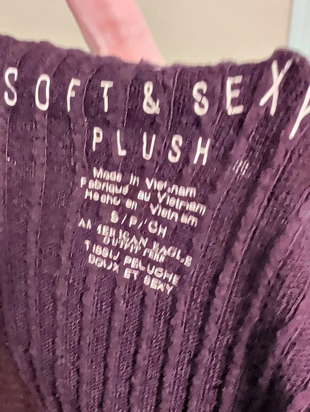 Soft & Sexy Ribbed Lace-Up Sleeve Mini Dress in Purple Size Small - Picture 3 of 6